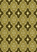 Machine Washable Transitional Golden Brown Yellow Rug, wshpat2916yw