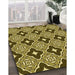 Machine Washable Transitional Golden Brown Yellow Rug in a Family Room, wshpat2916yw