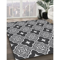 Patterned Silver Gray Novelty Rug, pat2916