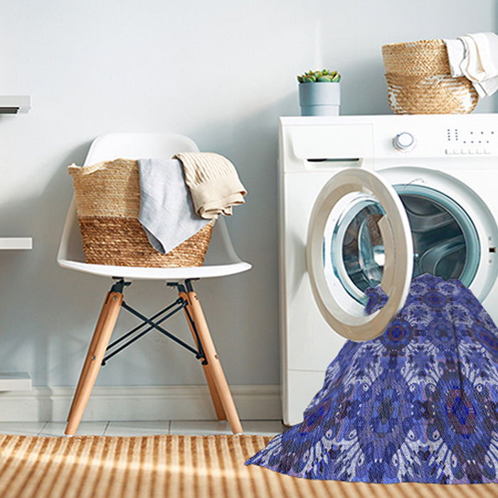 Machine Washable Transitional Sky Blue Rug in a Washing Machine, wshpat2917blu