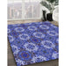 Machine Washable Transitional Sky Blue Rug in a Family Room, wshpat2917blu