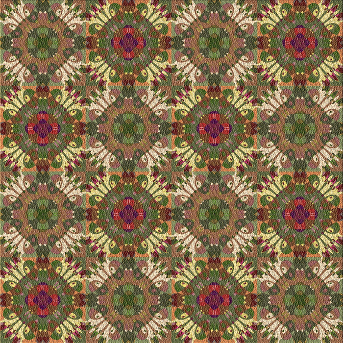 Round Machine Washable Transitional Brass Green Rug, wshpat2917brn