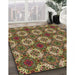 Machine Washable Transitional Brass Green Rug in a Family Room, wshpat2917brn