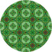 Square Patterned Lime Green Rug, pat2917grn