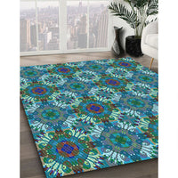 Patterned Blue Rug, pat2917lblu