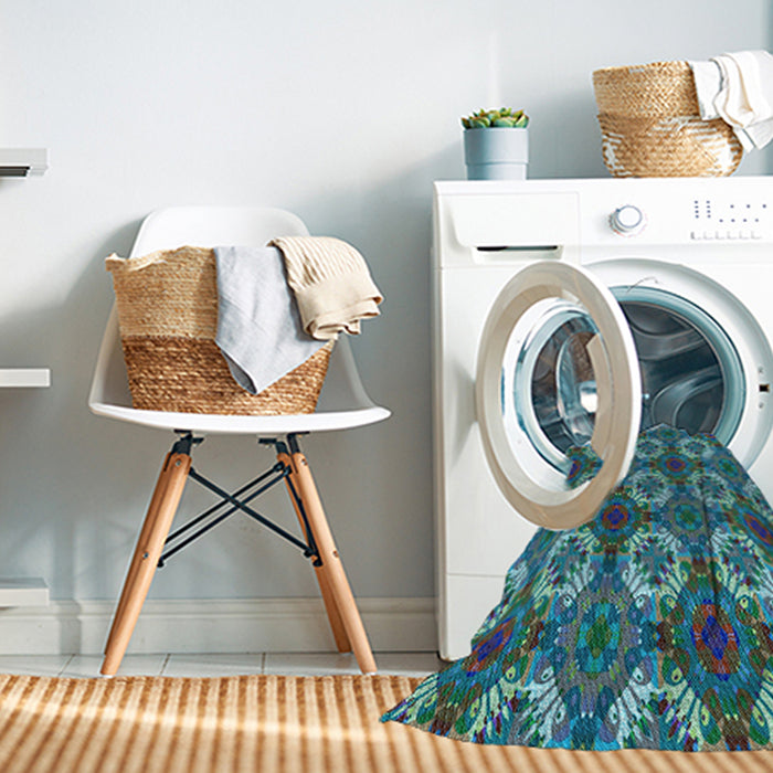 Machine Washable Transitional Blue Rug in a Washing Machine, wshpat2917lblu