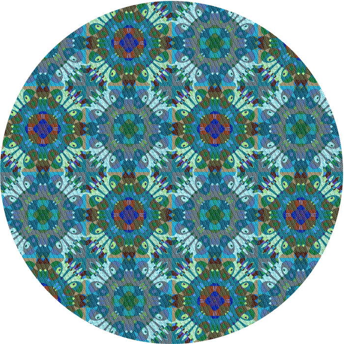 Square Patterned Blue Rug, pat2917lblu