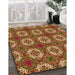 Patterned Caramel Brown Rug in Family Room, pat2917org