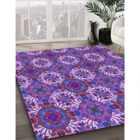 Patterned Dark Orchid Purple Rug, pat2917pur