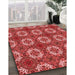 Patterned Red Rug in Family Room, pat2917rd