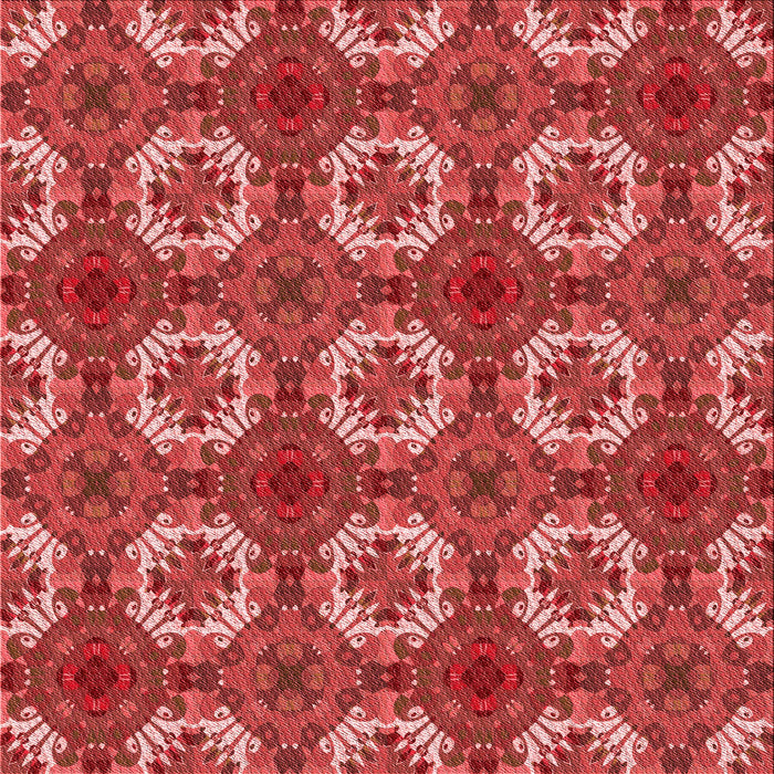 Round Patterned Red Rug, pat2917rd