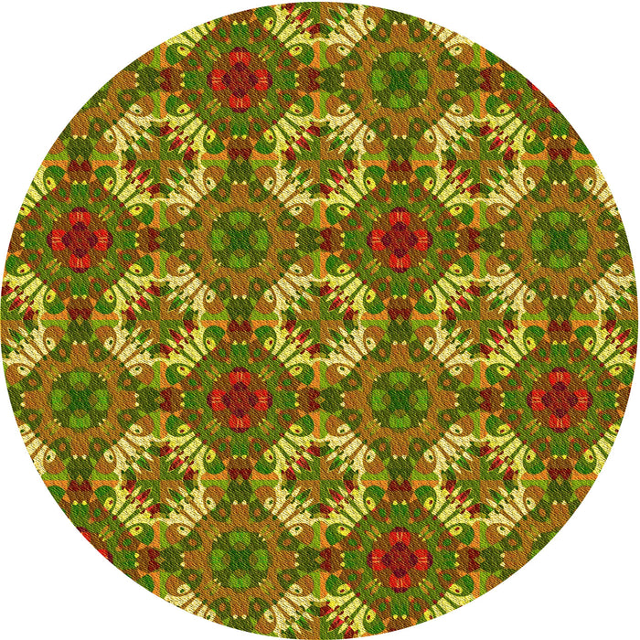 Square Patterned Pistachio Green Rug, pat2917yw