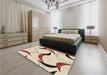 Patterned Wheat Beige Rug in a Bedroom, pat2918brn