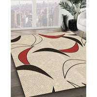 Patterned Wheat Beige Rug, pat2918brn