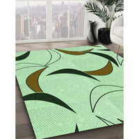 Patterned Green Rug, pat2918grn