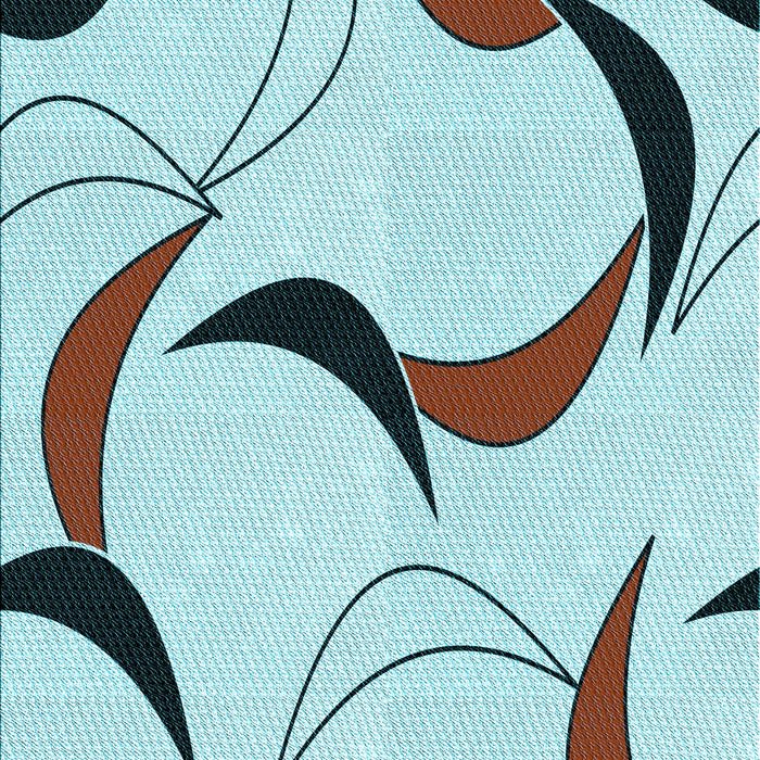 Patterned Cadet Blue Green Rug, pat2918lblu