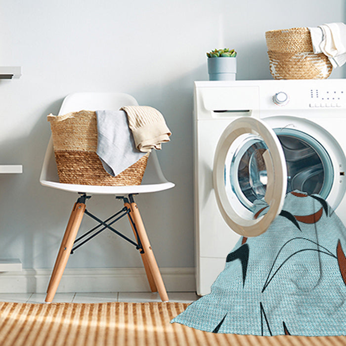 Machine Washable Transitional Cadet Blue Green Rug in a Washing Machine, wshpat2918lblu