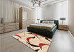 Patterned Navajo White Gold Rug in a Bedroom, pat2918org