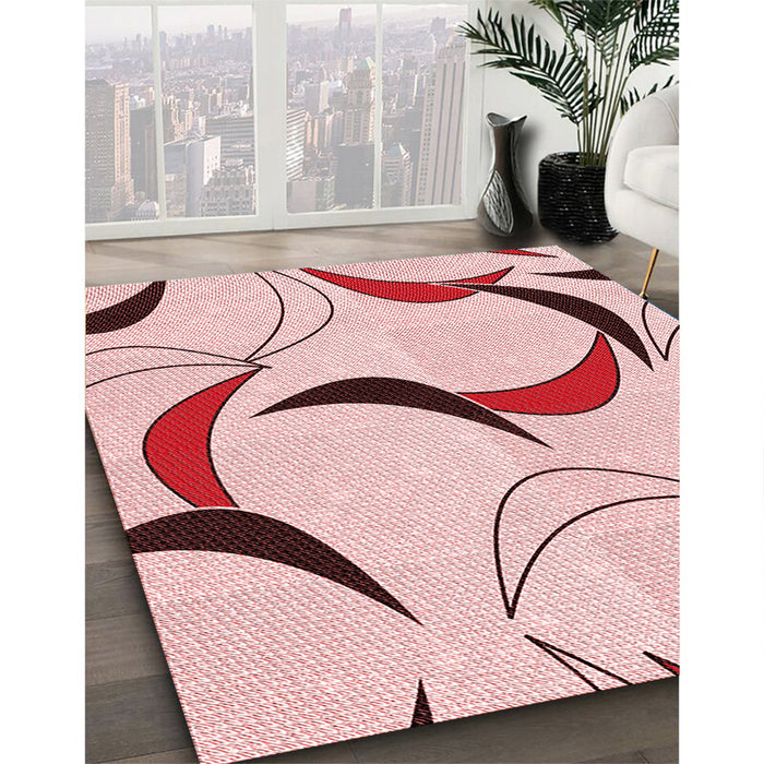 Machine Washable Transitional Red Rug in a Family Room, wshpat2918rd