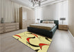 Patterned Sun Yellow Rug in a Bedroom, pat2918yw