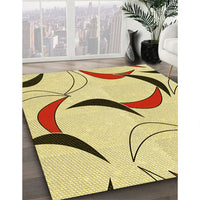 Patterned Sun Yellow Rug, pat2918yw