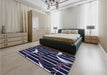 Patterned Periwinkle Purple Rug in a Bedroom, pat2919blu