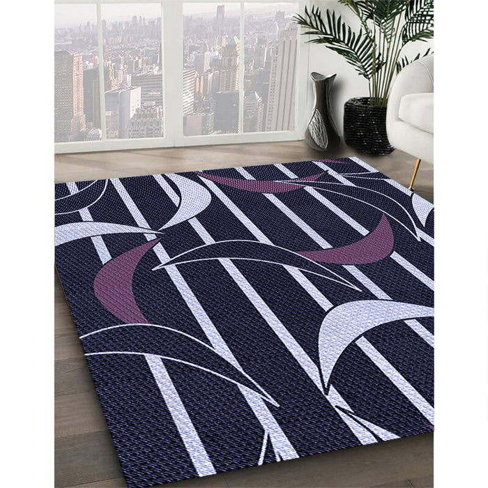Machine Washable Transitional Periwinkle Purple Rug in a Family Room, wshpat2919blu