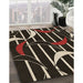 Patterned Black Brown Rug in Family Room, pat2919brn