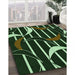 Patterned Green Rug in Family Room, pat2919grn