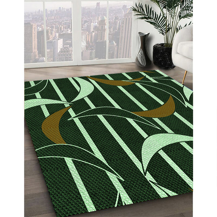 Machine Washable Transitional Green Rug in a Family Room, wshpat2919grn