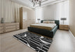 Patterned Black Rug in a Bedroom, pat2919gry