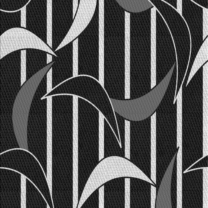 Machine Washable Transitional Black Rug, wshpat2919gry