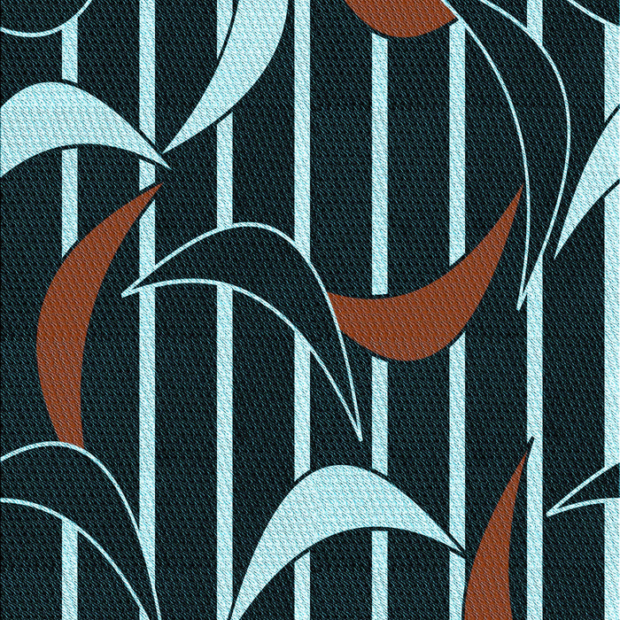 Patterned Deep-Sea Green Rug, pat2919lblu