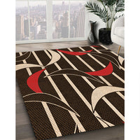 Patterned Black Brown Rug, pat2919org