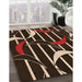 Patterned Black Brown Rug in Family Room, pat2919org