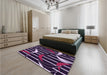 Patterned Lavender Purple Rug in a Bedroom, pat2919pur
