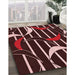 Patterned Red Rug in Family Room, pat2919rd