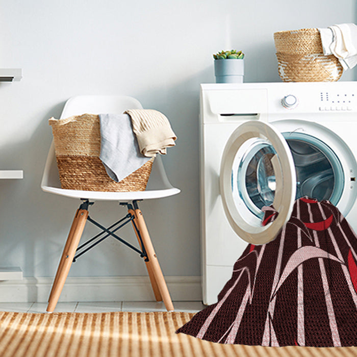 Machine Washable Transitional Indian Red Rug in a Washing Machine, wshpat2919rd