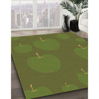 Patterned Antique Bronze Green Rug, pat2920brn