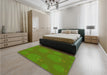 Patterned Seaweed Green Rug in a Bedroom, pat2920yw