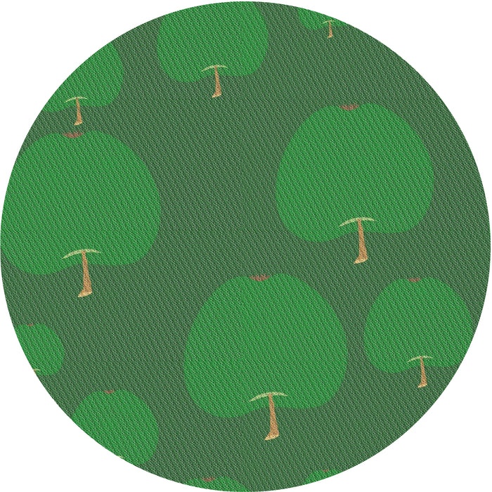 Sideview of Patterned Deep Emerald Green Novelty Rug, pat2920