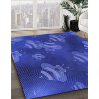 Patterned Blue Rug, pat2921blu