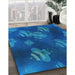 Patterned Blueberry Blue Rug in Family Room, pat2921lblu