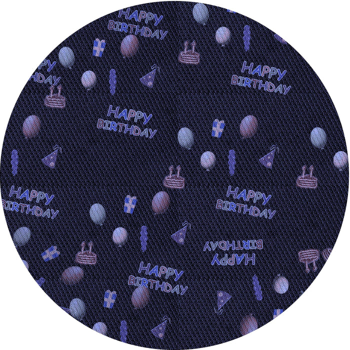 Square Patterned Black Rug, pat2922blu