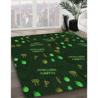 Patterned Green Rug, pat2922grn