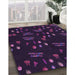 Patterned Purple Rug in Family Room, pat2922pur