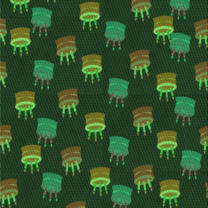 Patterned Dark Forest Green Rug, pat2923grn