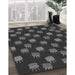Patterned Charcoal Black Rug in Family Room, pat2923gry