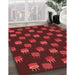 Machine Washable Transitional Crimson Red Rug in a Family Room, wshpat2923rd