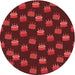 Square Patterned Crimson Red Rug, pat2923rd